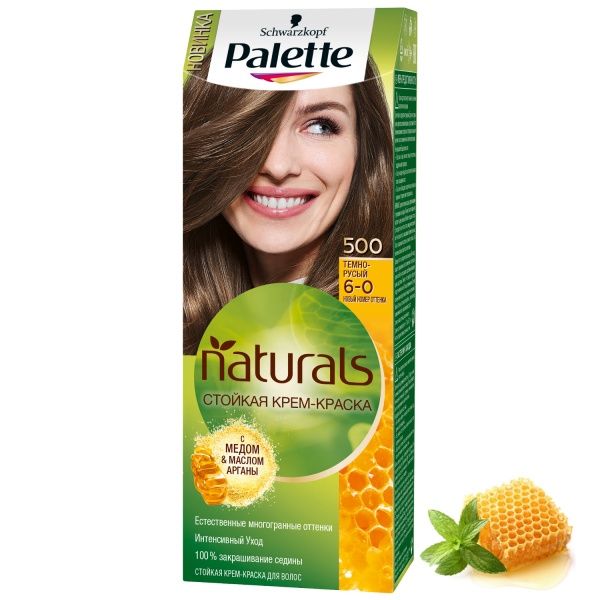 Крем-фарба для волосся Palette Naturals (Фітолінія) 6-0 (500) темно-русявий 110 мл
