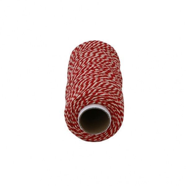 Шпагат Радосвіт бавовняна 1,3 мм 100 м біло-червоний