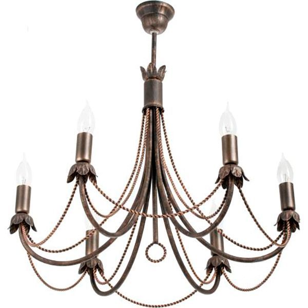 Люстра підвісна Геотон НСБ 02-6Х60-153 Ф286 6xE14 коричневий антик 47240 