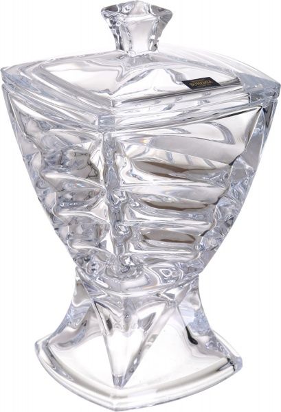 Ваза на ніжці Facet скляна прозора 24,5 см Bohemia