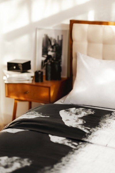 Комплект постельного белья Космическая связь SoundSleep by AndreTAN бело-черно-серый SoundSleep 