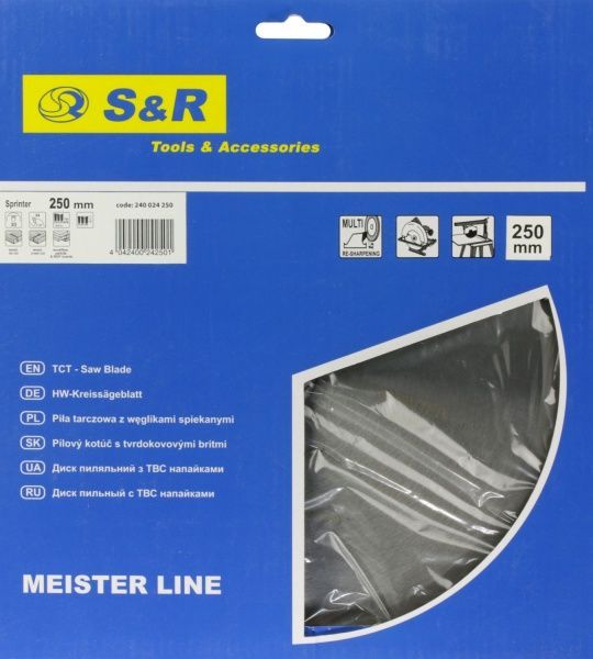 Пиляльний диск S&R Sprinter 250x30x2.4 Z24