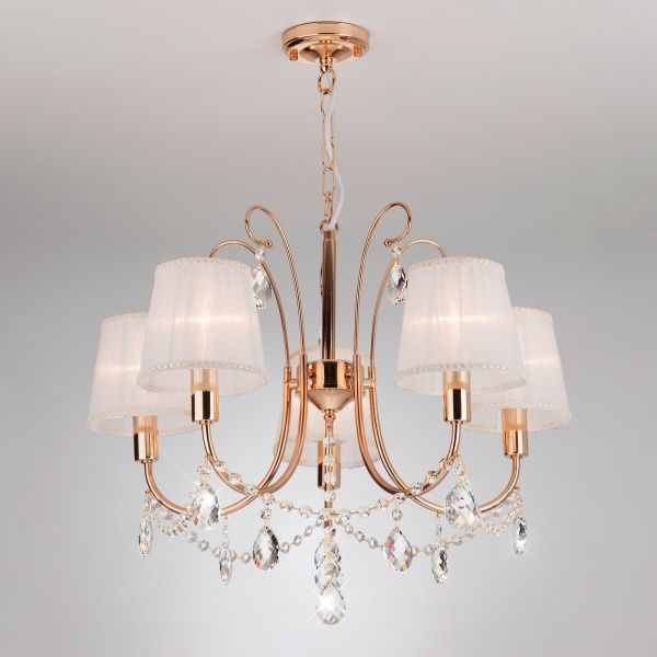 Люстра підвісна Strotskis Emiliana 5x40 Вт E14 білий/золото 10087/5 