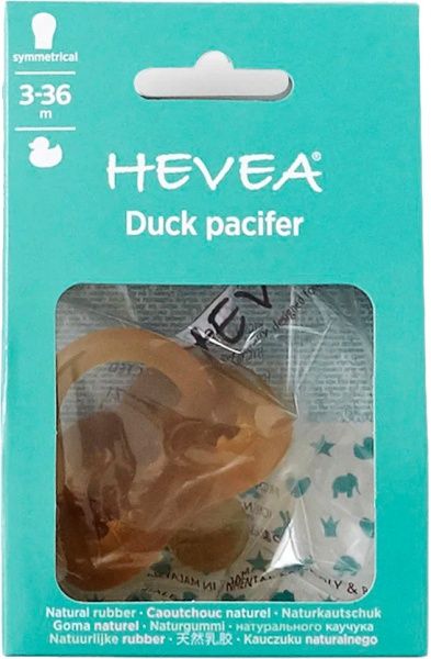 Соска-пустышка Hevea Duck анатомическая от 0 до 3 месяцев Оранжевая