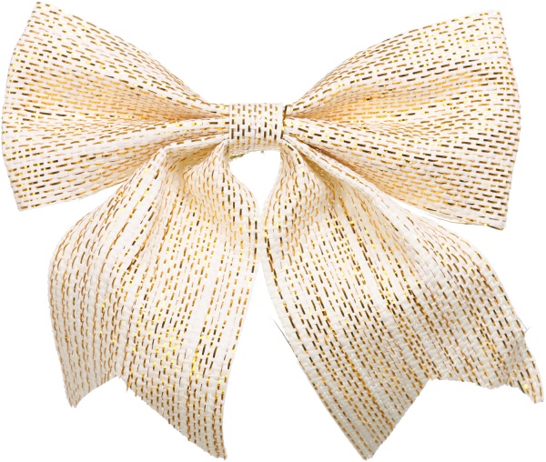 Декорация новогодняя бант 18х20 см золотой