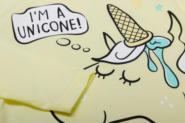 Футболка для дівчаток Luna Kids з принтом Unicone р.104 ваніль 