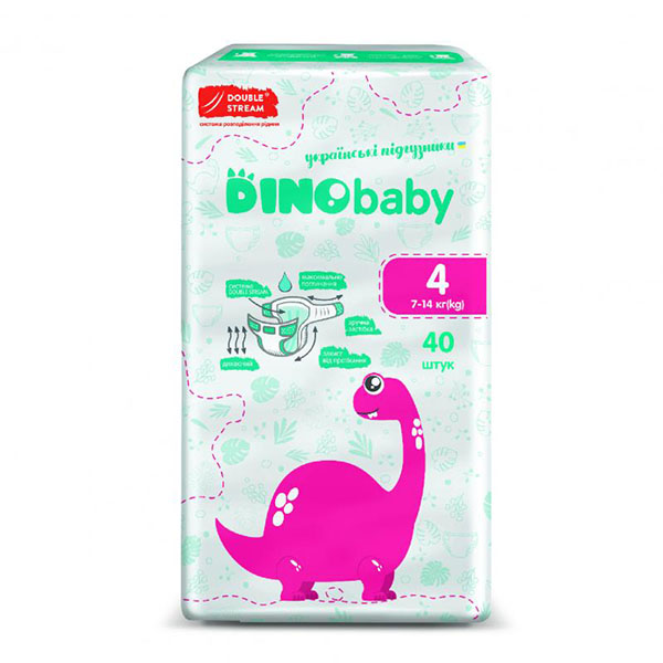 Подгузники Dino Baby р.4 (7-14 кг) 40 шт.