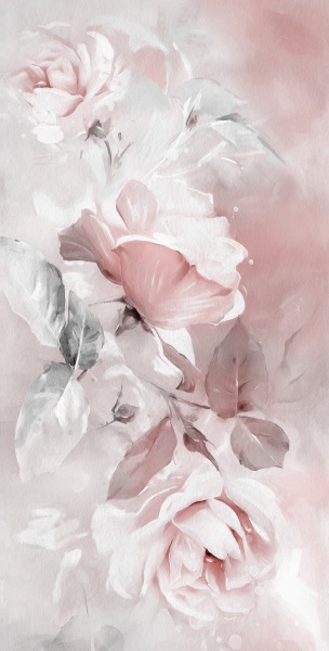 Репродукция Нежные розы 50x100 см Арт Фемелі 