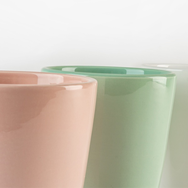 Горщик керамічний круглий 1,6 л рожевий (DH-FLOWERS-29 PINK) 