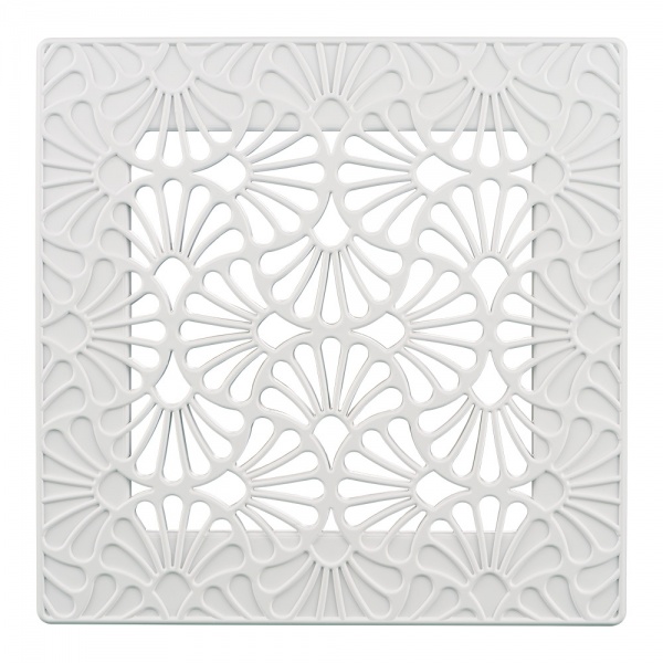 Решітка Вентс Арт-Деко Флора 200х200 ABC-пластик білий 