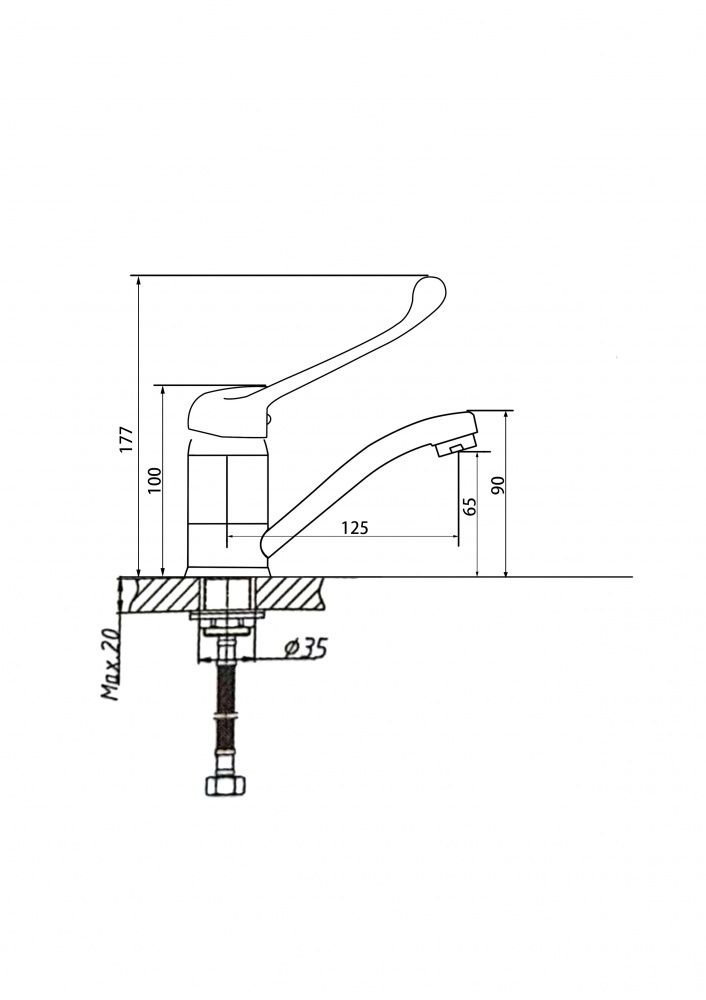 Смеситель для кухни Mixxen DIANA хром мед. MXXI0816
