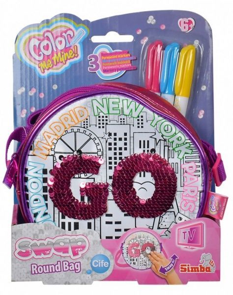 Сумка-раскраска Simba Color me mine Go с тремя маркерами круглая 6374262