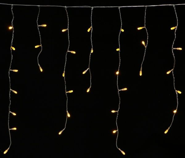 Электрогирлянда Сосульки желтые встроенный светодиод (LED) 100 ламп 2 м