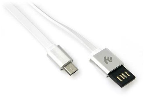 Кабель 2E USB – microUSB 1 м сріблястий (2E-CCTM13M-1S) 