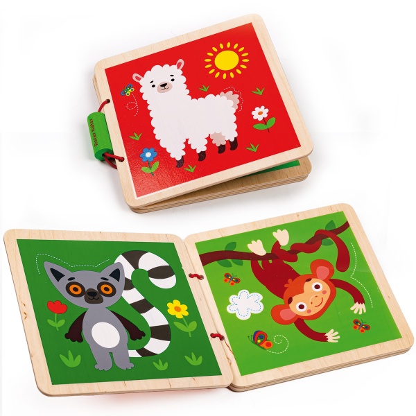 Іграшка дерев'яна Roter Kafer книга в коробці Зоопарк RW3036