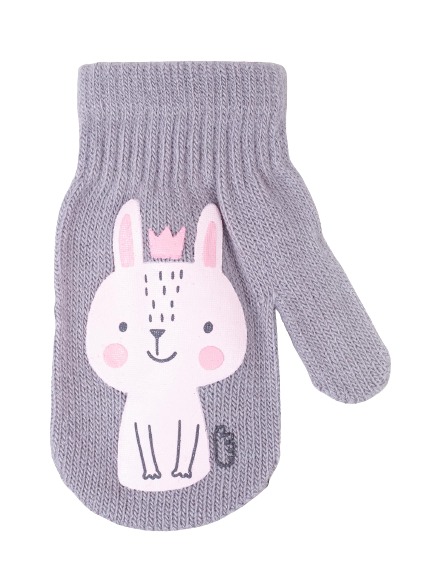 Варежки YO! Зайчик р.12 серый 