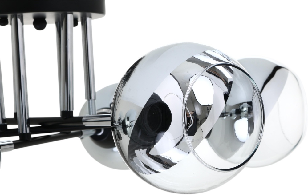 Люстра Sensio Leman 6x40 Вт E27 черный с серебристым LS-07268/6S-E2740W