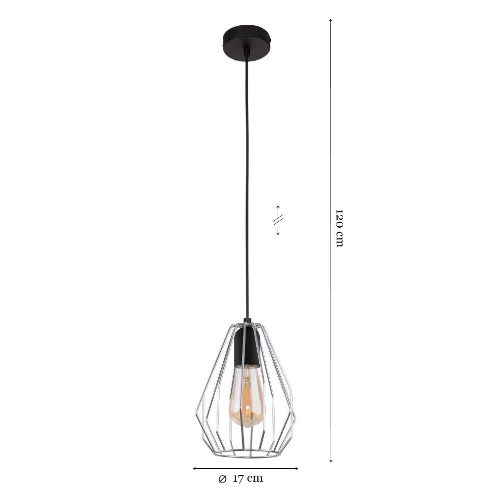 Підвіс TK Lighting BRYLANT 796 1x15 Вт E27 чорний