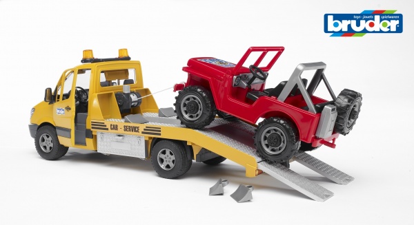 Набір машинок Bruder Мерседес Спрінтер евакуатор + джип 1:16 02535