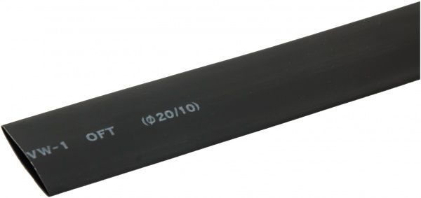 Трубка термоусаджувальна E.NEXT (e.termo.stand.20/10.black) чорна поліолефін