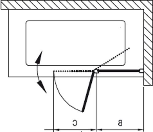 Штора для душу Ravak CVS2-100 RED (Transp) white правобічна