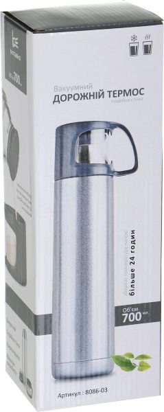 Термос 700 мл 8086-8 білий Bergamo