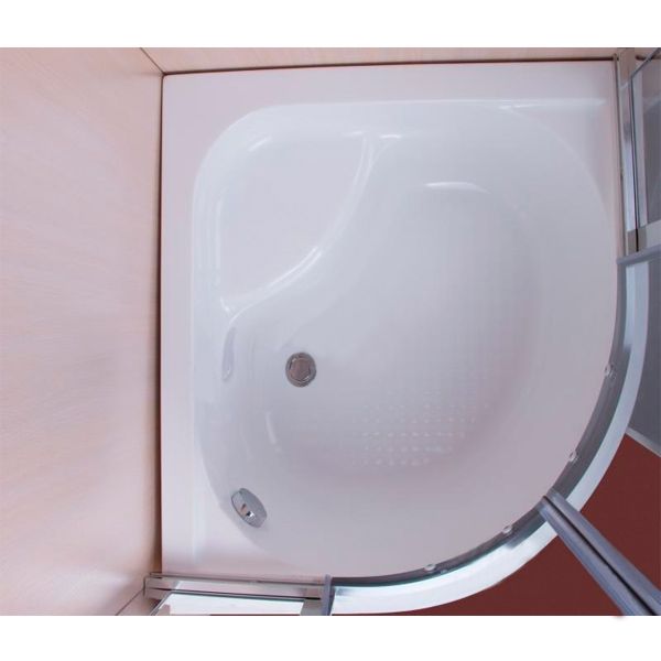 Душова кабіна Korra K-222 900x900x2025 профіль хром, скло чайне