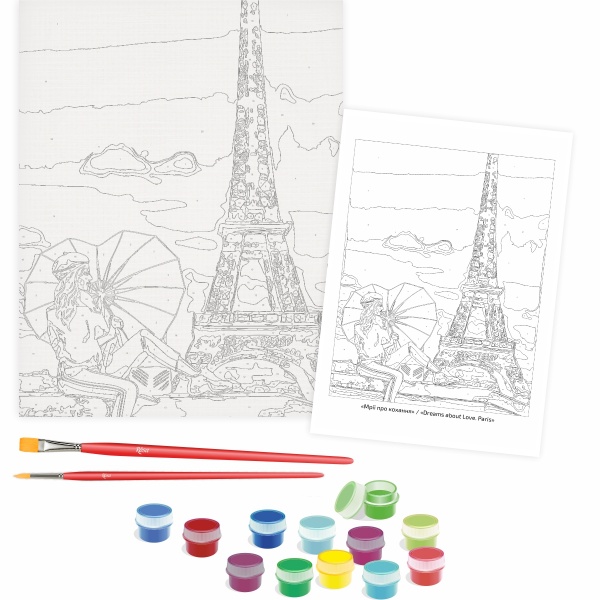 Картина по номерам Мечты о любви. Париж 35x45 см Rosa Start 