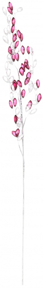 Декорація новорічна гілка спадаюча з кристальними листками 53 см EYC20980