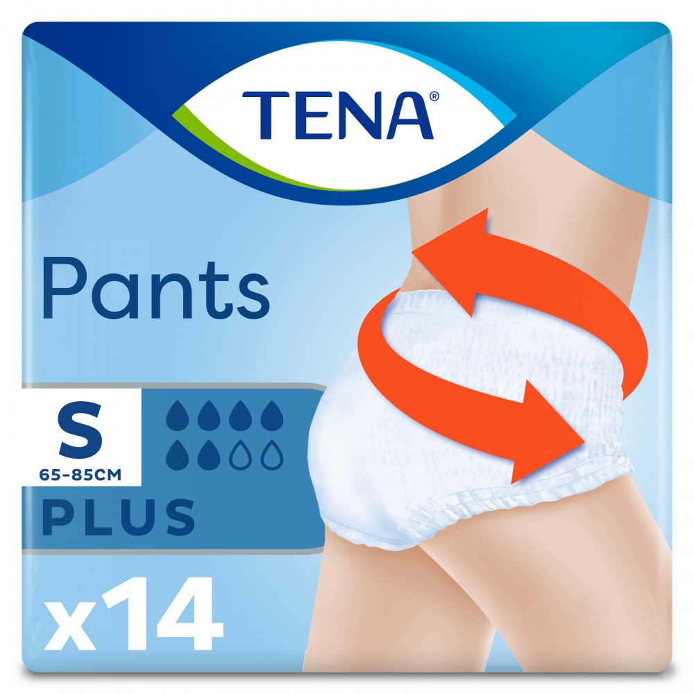 Подгузники-трусики Tena TENA Pants Plus урологические трусы-подгузники для взрослых размер S 65-85 см 14 шт 14 шт.