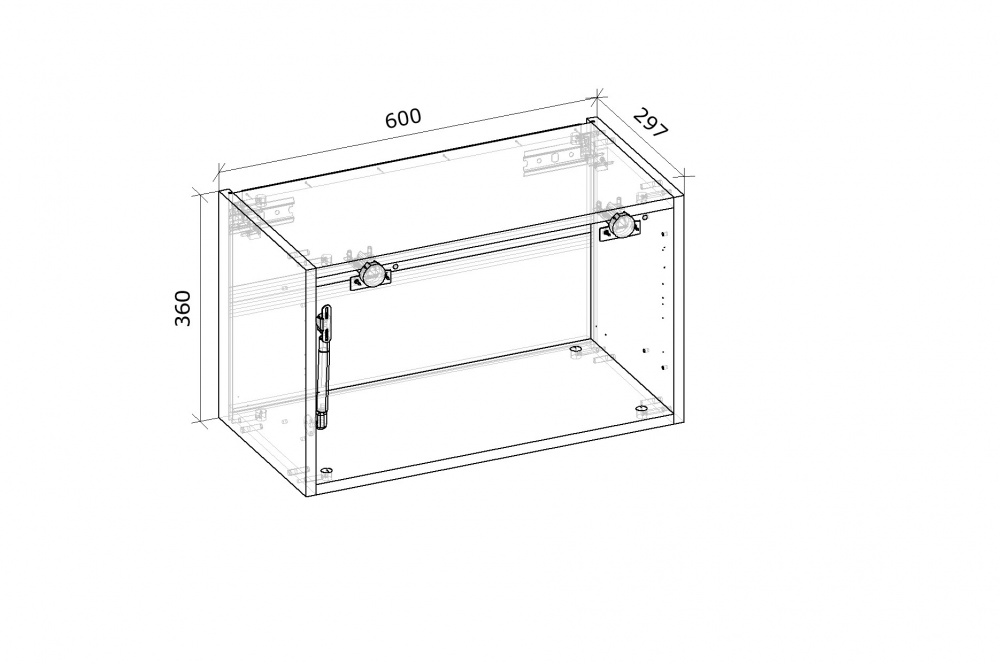 Шафа верхня Грейд з газліфтом LS (фас.СВ) Оптимум 600x360x297 мм дуб артізан
