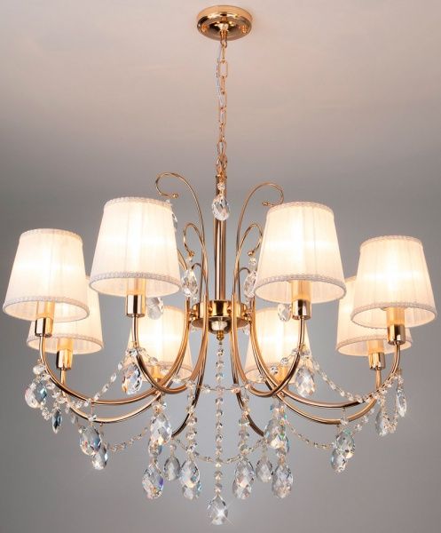 Люстра подвесная Strotskis Emiliana 8x40 Вт E14 белый/золото 10087/8 