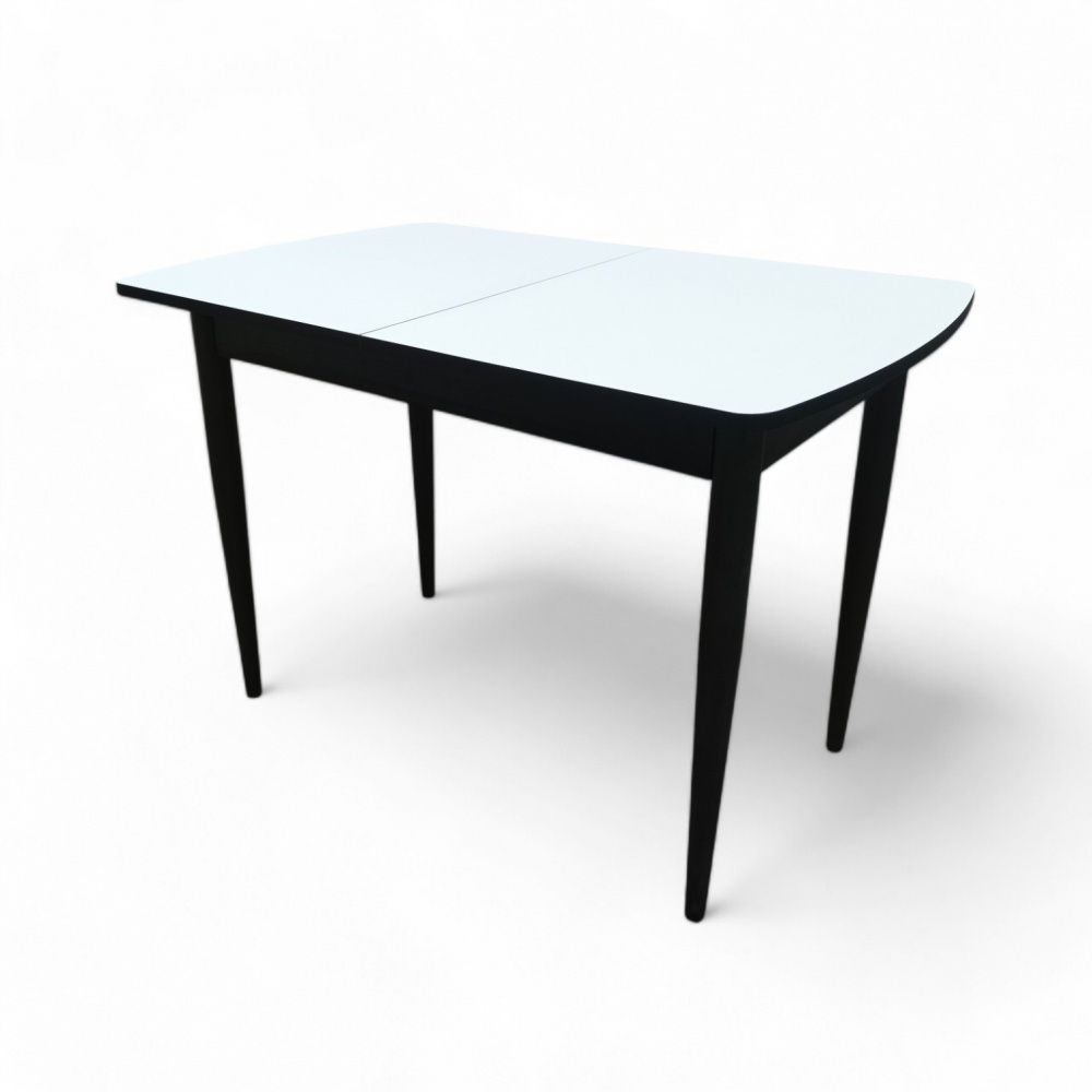 Стол обеденный Моррисон 1100(1420)x700x750мм белый/черный