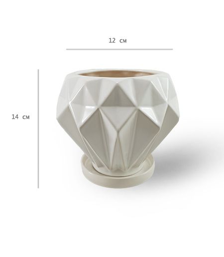 Горщик керамічний Резон Блават круглий 1,2 л білий (Р283біл) 