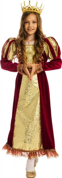 Костюм дитячий карнавальний КАРНАВАЛІЯ Королева 3-5 років р.110 червоний 