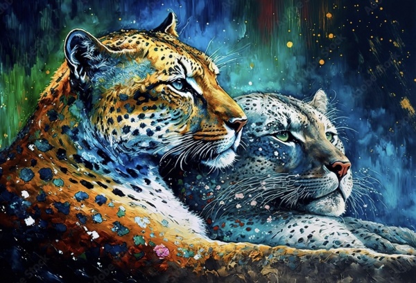 Репродукція Леопарди пара 50х70 50x70 см Арт Фемелі 