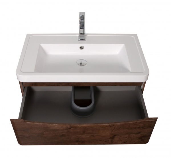 Тумба підвісна Aqua Rodos Vista каштан з умивальником Ваr 75 см