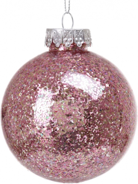 Шар новогодний с блискисткам 80 мм в ассортименте CAA114700