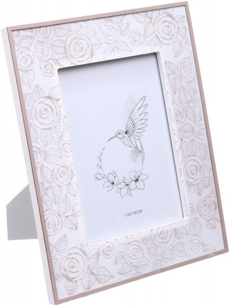 Рамка для фото Roses 1 фото 13х18 см білий із сріблястим 