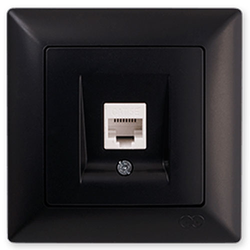 Розетка комп’ютерна Gunsan Visage IP20 чорний VS 28 34 130