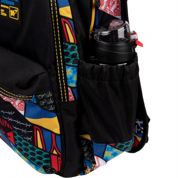 Рюкзак школьный YES Fashion T-133 Welcome to Ukraine черный