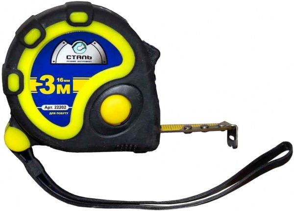 Рулетка Сталь 22202 3 м x 16 мм