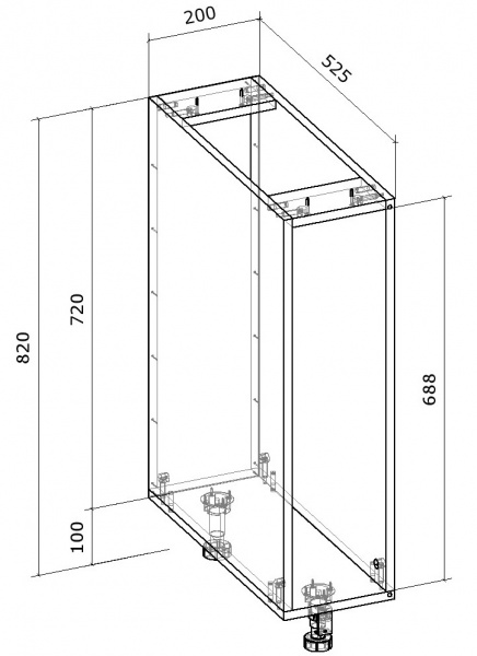 Тумба нижня Грейд для карго ТОП 200x820x522 мм білий 