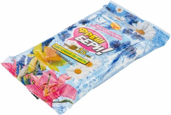 Влажные салфетки ФрешБери Цветочная свежесть 15 шт.