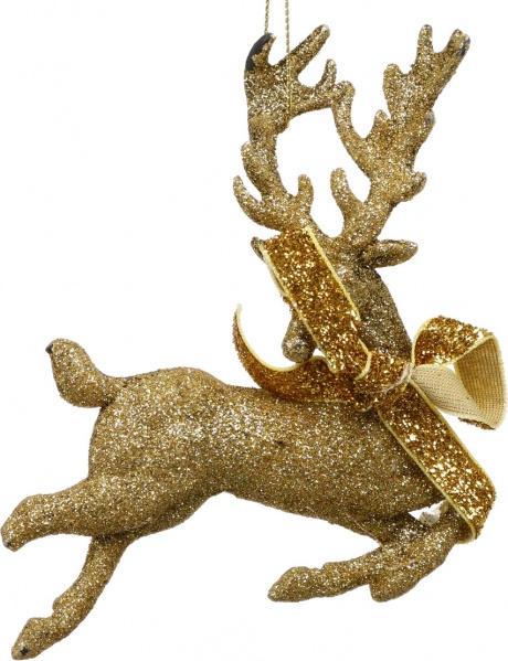 Декоративна підвіска Олень з декором 12x10 см E2356G золотий