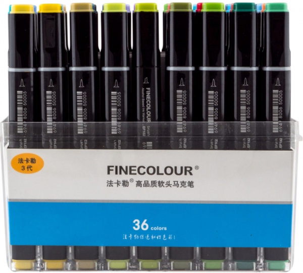Набор двусторонних маркеров FINECOLOUR Brush 36 цветов EF102-TB36 разноцветный 
