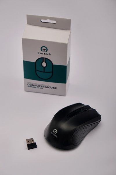 Мышь AvaTech беспроводная Black RE02429 