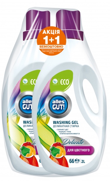Гель для машинной стирки Alles GUT! ECO для цветного белья 2 л + 2 л 