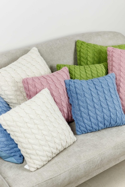 Подушка декоративная Косы 45x45 см кремовый 