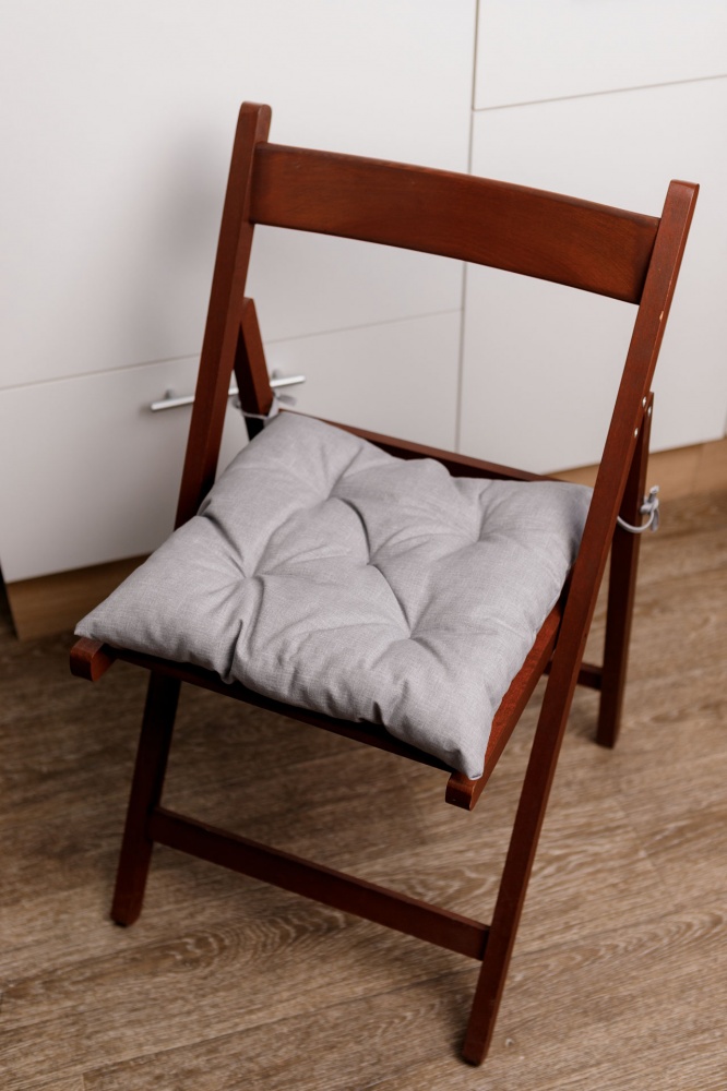 Подушка на стул 40х40 Листья серый однотон Прованс